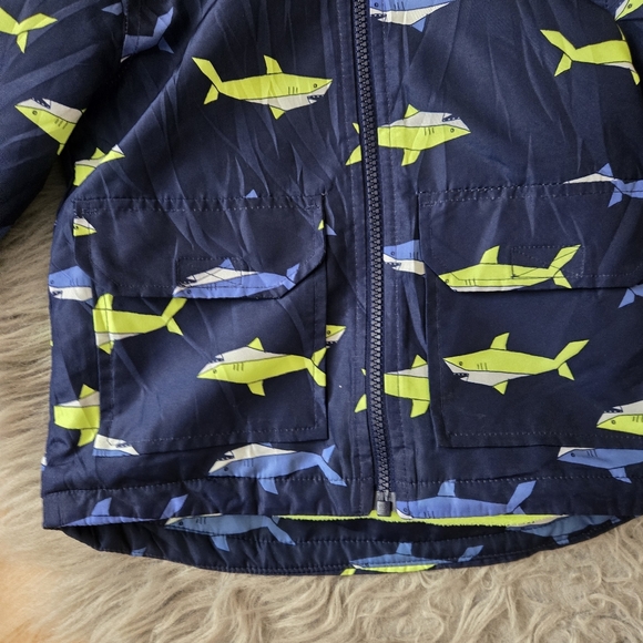 Carter's Shark Pattern Neon Fleece Lined Spring / Fall Jacket - Picture 2 of 7